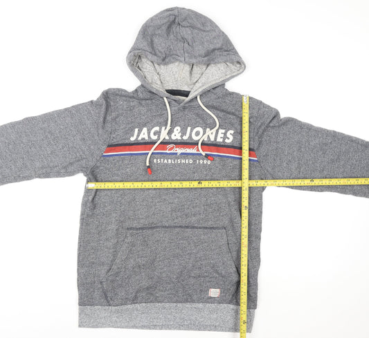 Mens UK M Regular JACK & JONES Grey Pullover Hoodie