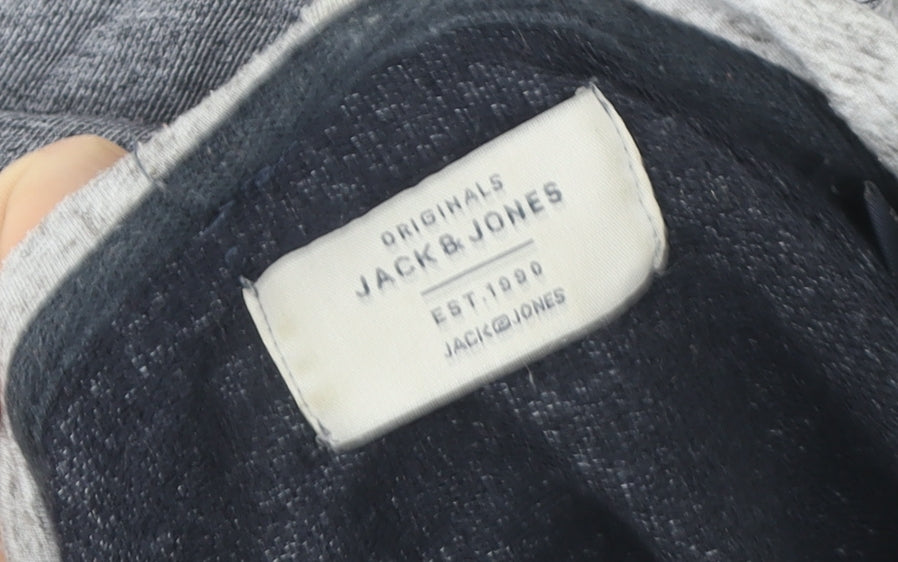 Mens UK M Regular JACK & JONES Grey Pullover Hoodie