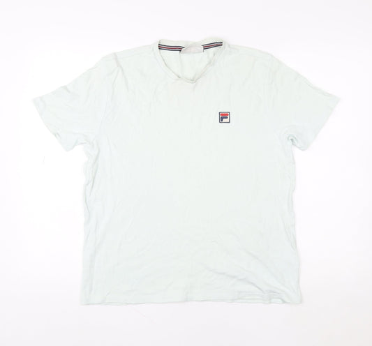 FILA Unisex White Cotton Short Sleeve Basic T-Shirt M