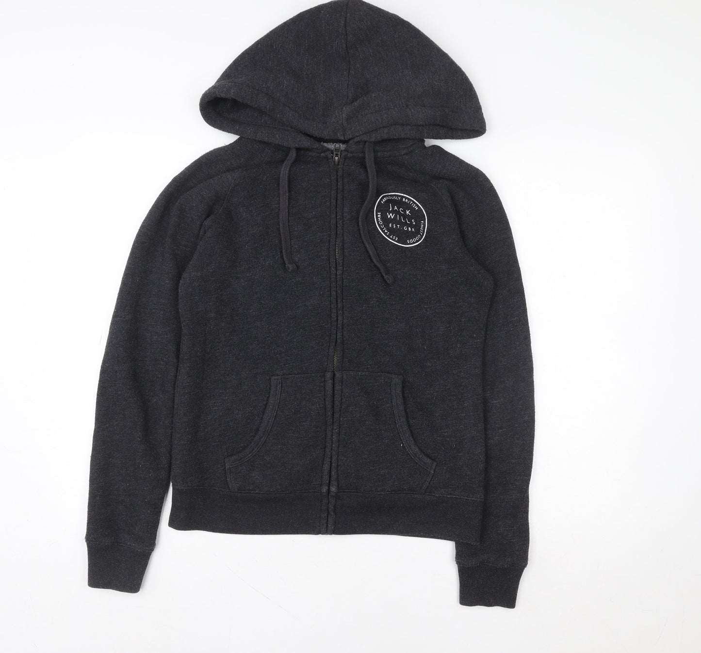 Mens UK M Regular Jack Wills Black Full Zip Hoodie