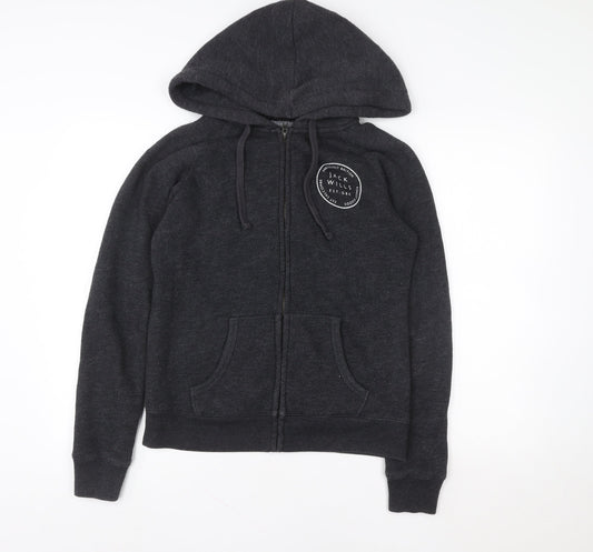 Mens UK M Regular Jack Wills Black Full Zip Hoodie
