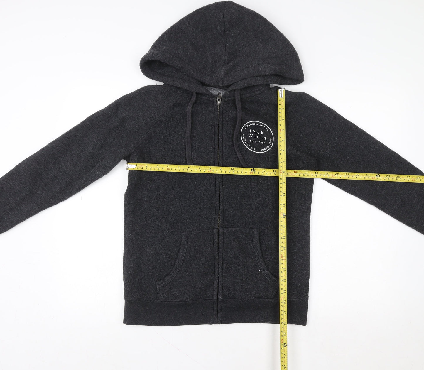Mens UK M Regular Jack Wills Black Full Zip Hoodie