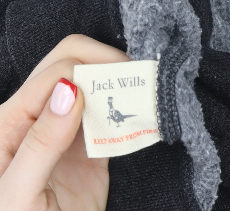Mens UK M Regular Jack Wills Black Full Zip Hoodie