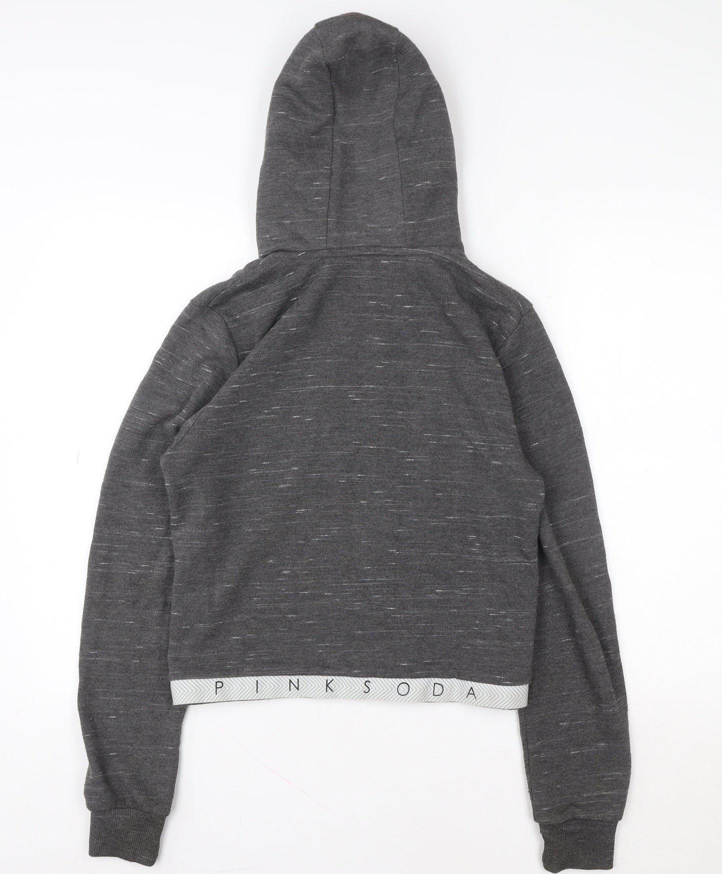 Pink Soda Sport Women's Grey Full Zip Hoodie UK 10 Polyester Cotton Blend