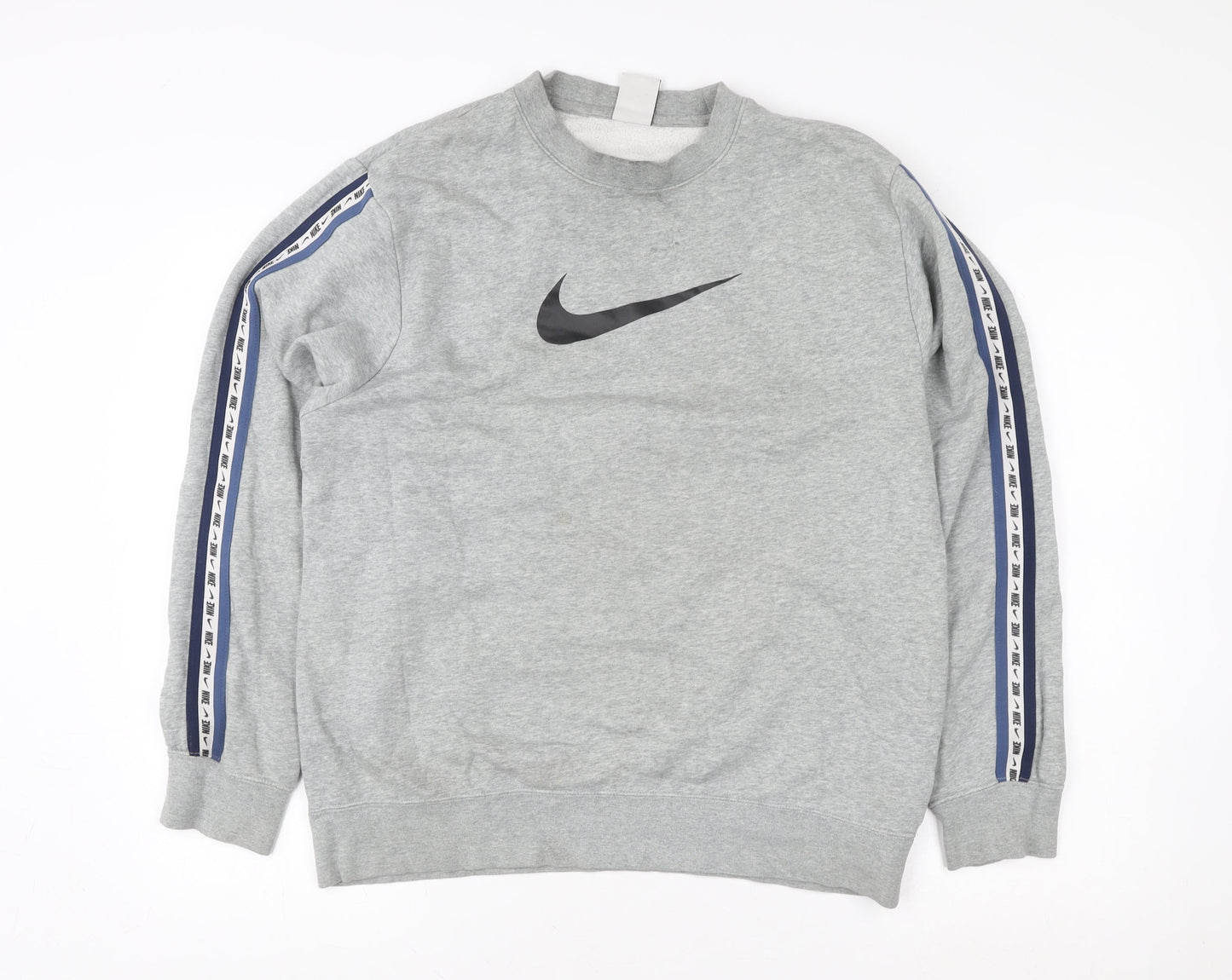 Nike Men's Grey Crew Neck Logo Sweatshirt M Pullover Sportswear