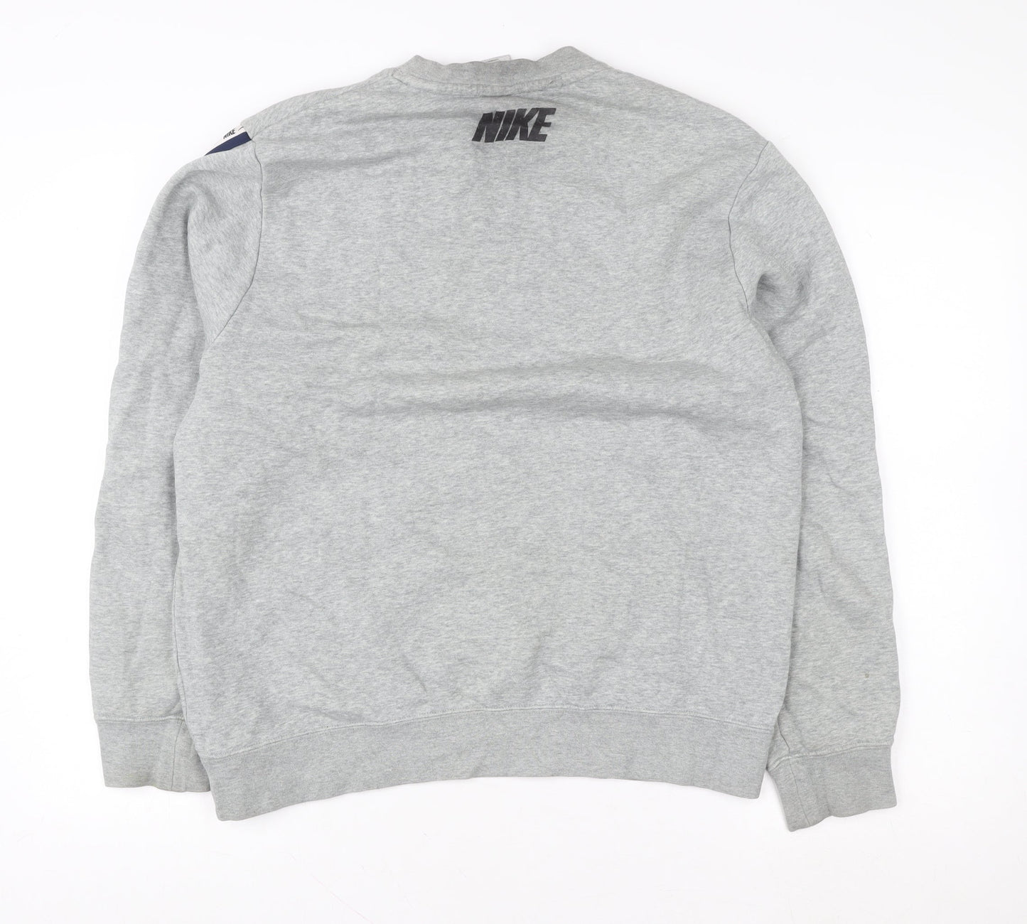 Nike Men's Grey Crew Neck Logo Sweatshirt M Pullover Sportswear