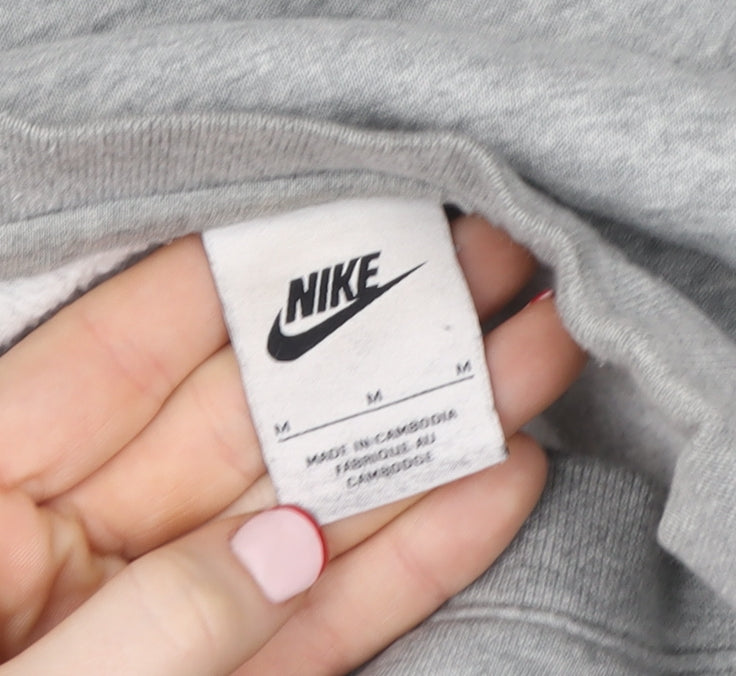 Nike Men's Grey Crew Neck Logo Sweatshirt M Pullover Sportswear
