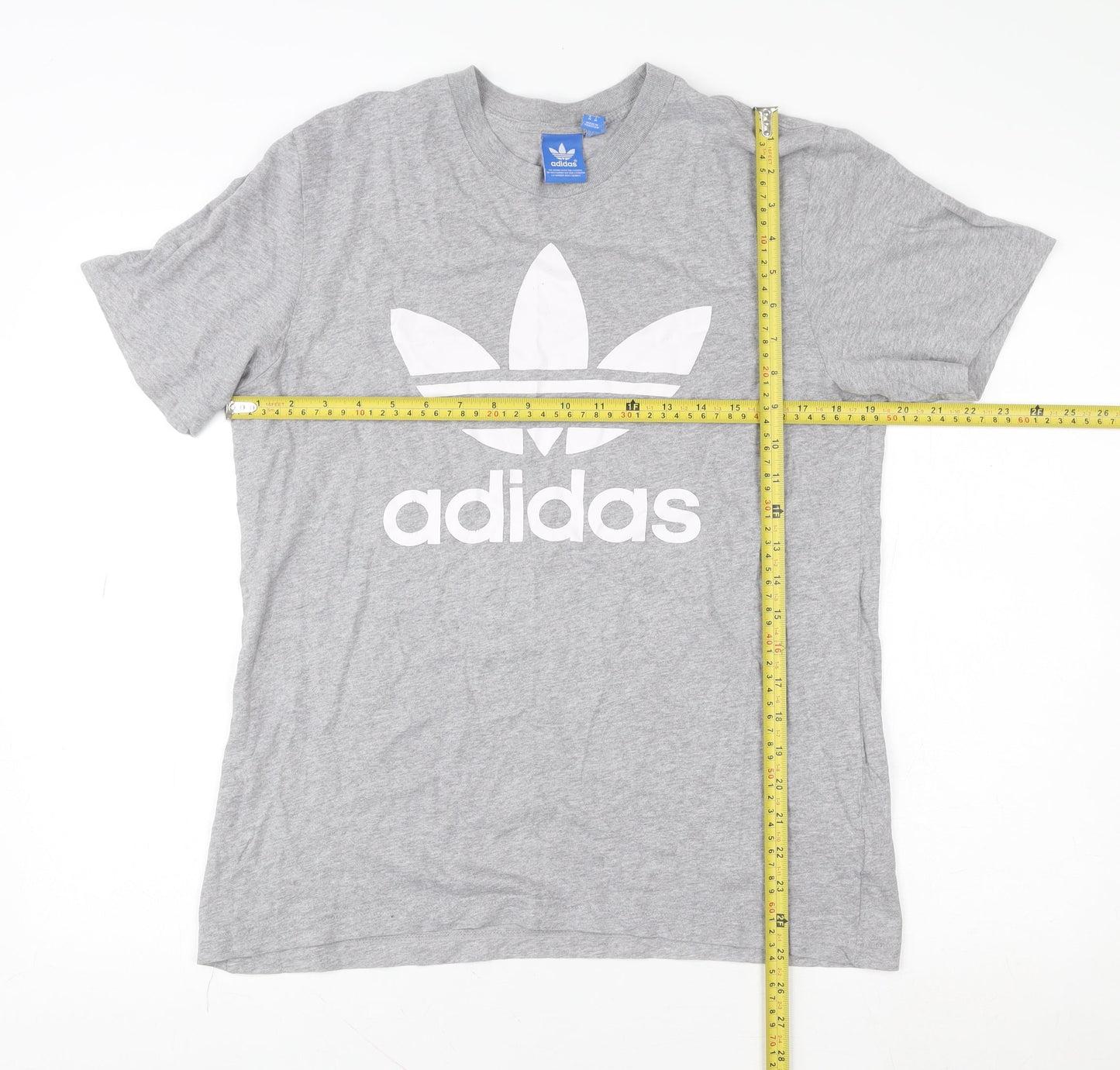 Adidas Men's Grey Trefoil Logo T-Shirt Size M Short Sleeve