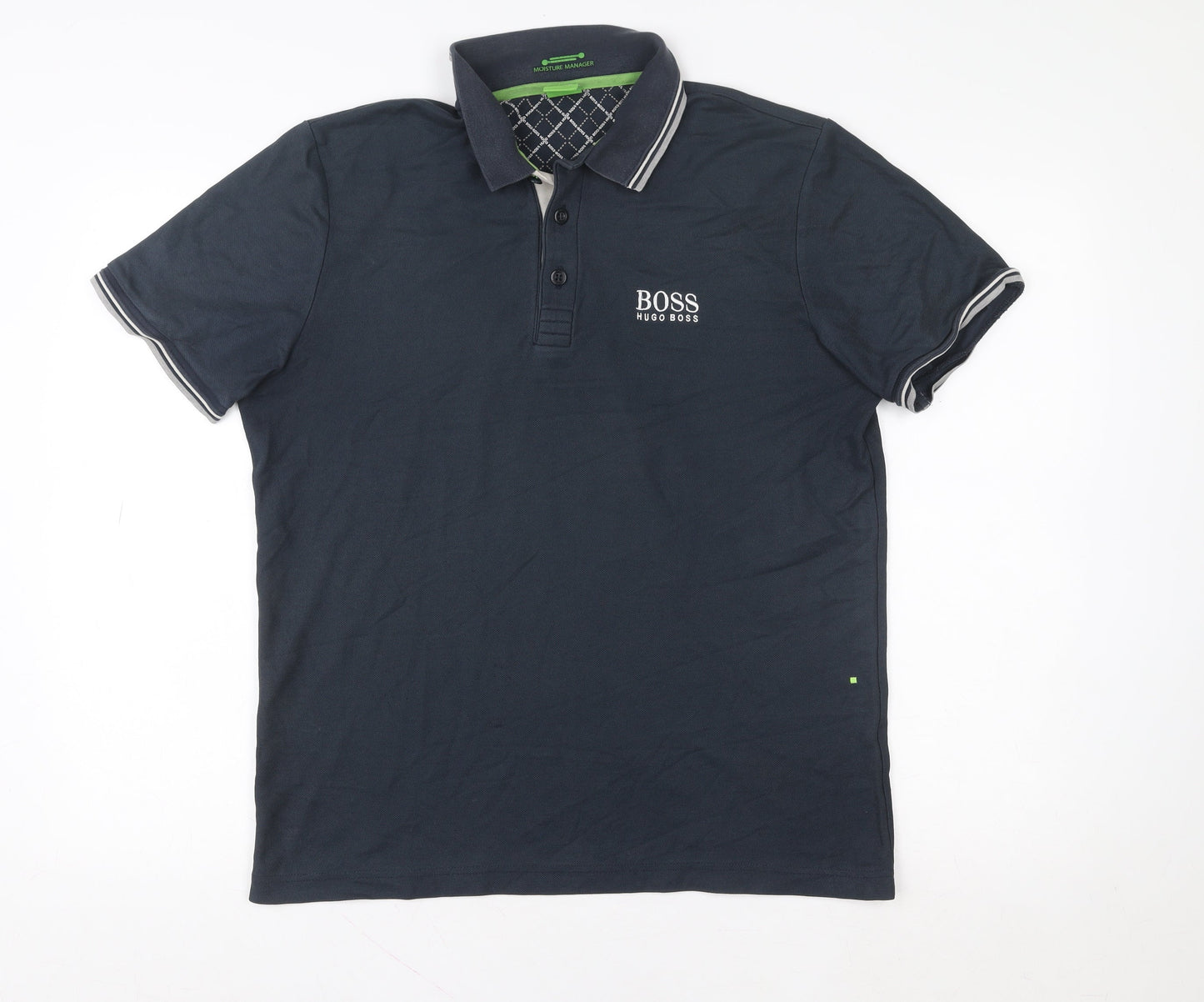 Hugo Boss Men's Blue Short Sleeve Polo Shirt M Moisture Manager