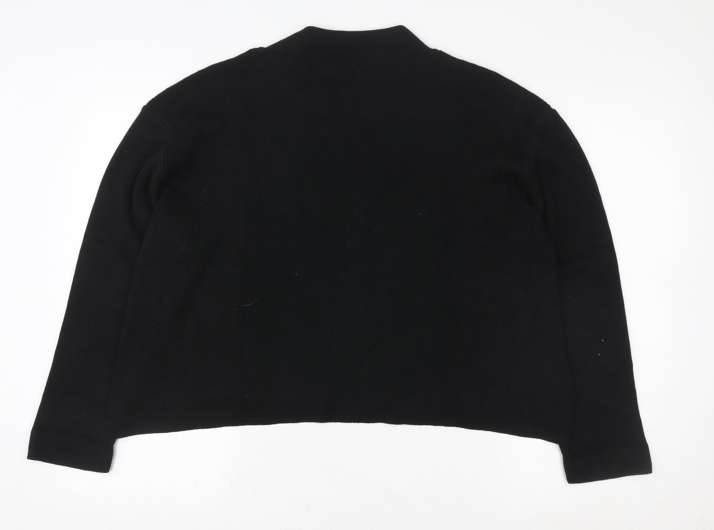 River Island Women Black L Chain Detail Mock Neck Pullover Jumper