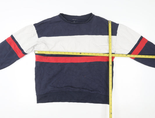 Urban Outfitters Men's Blue Striped Pullover Sweatshirt Size S
