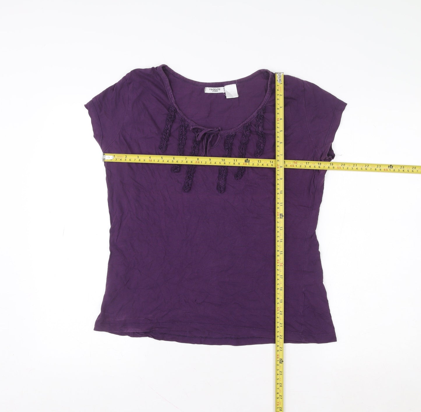 La Redoute Creation Womens Purple Cotton Scoop Neck T-Shirt M
