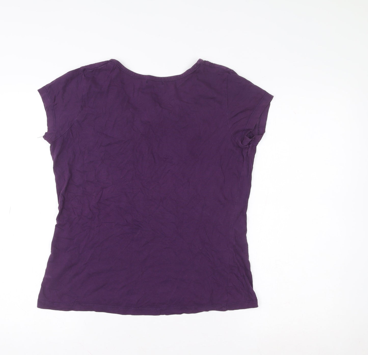 La Redoute Creation Womens Purple Cotton Scoop Neck T-Shirt M