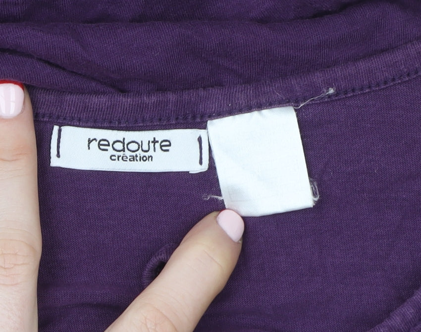 La Redoute Creation Womens Purple Cotton Scoop Neck T-Shirt M