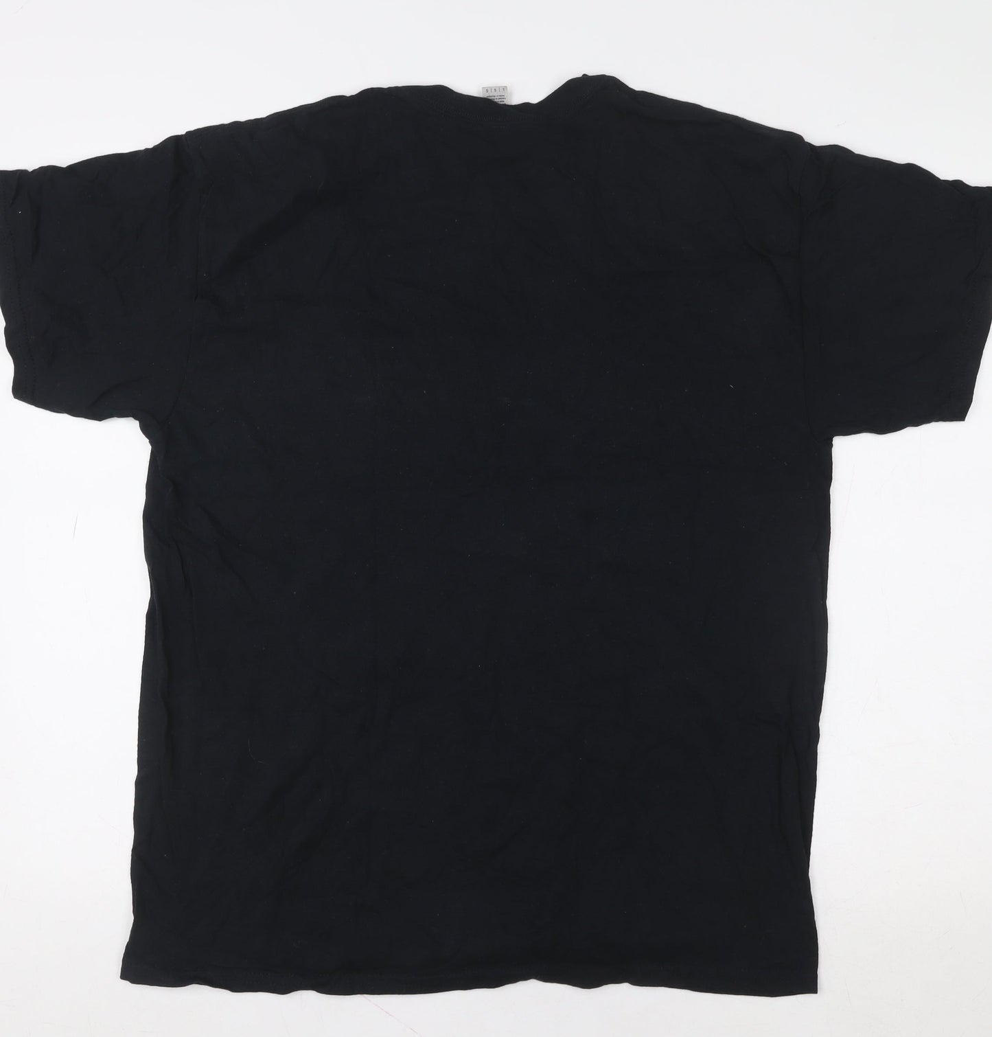 Gildan Men's Black Graphic Music Funny Heavy Cotton T-Shirt Size L