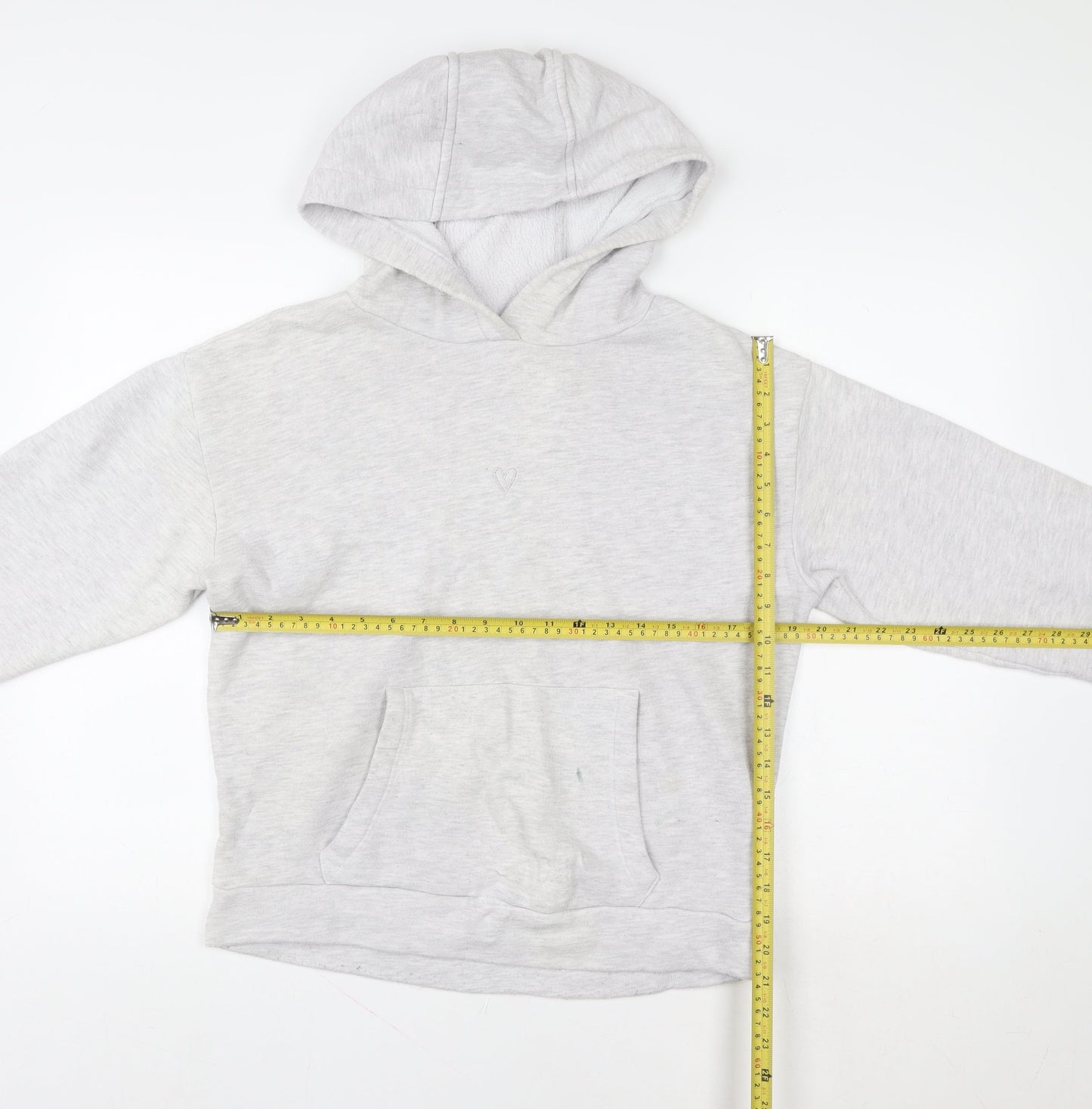 Topshop Women Grey Size 8 Pullover Hoodie with Kangaroo Pocket