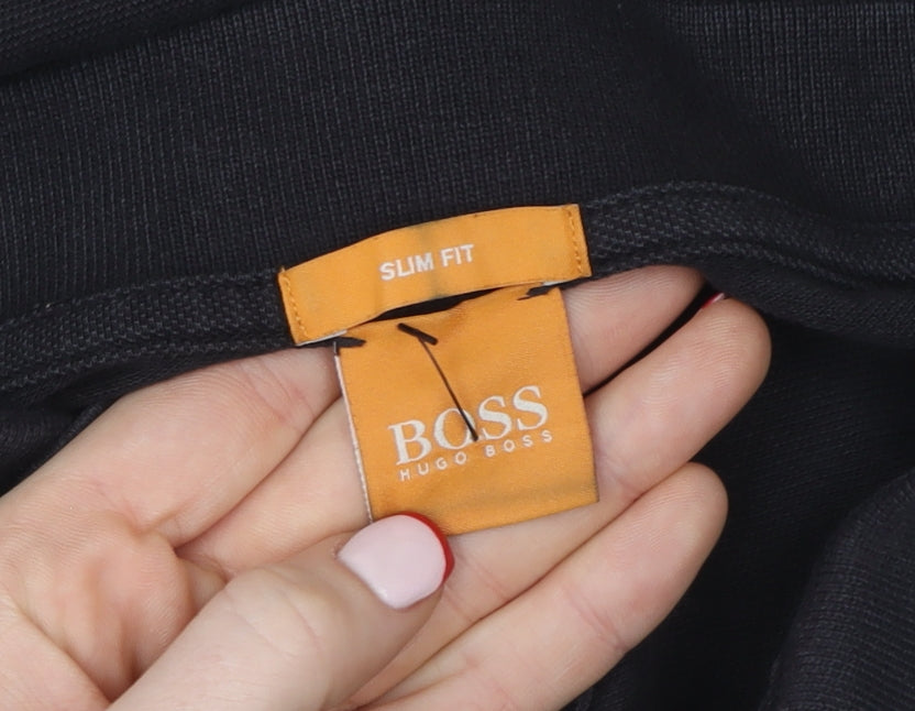 Hugo Boss Men's Black Slim Fit Polo Shirt XL Cotton Classic