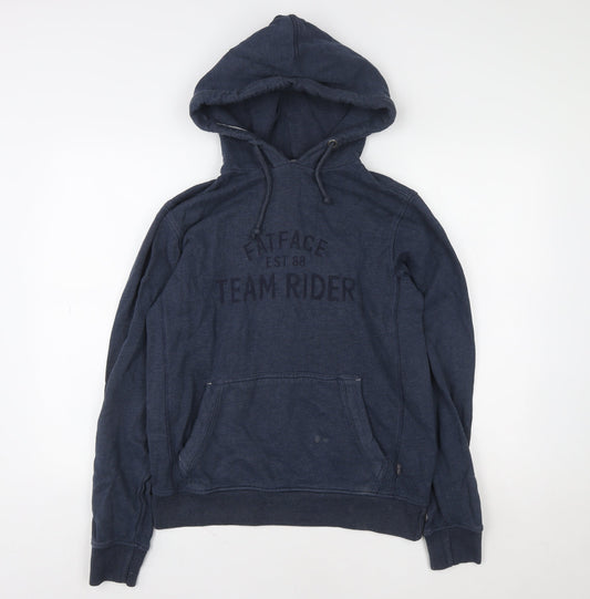 Mens UK S Regular Fat Face Blue Pullover Hoodie