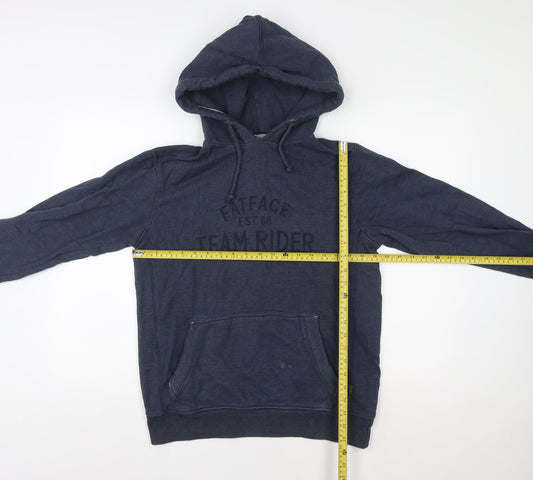 Mens UK S Regular Fat Face Blue Pullover Hoodie