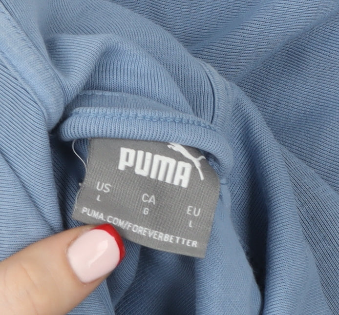 Womens UK L Regular PUMA Blue Full Zip Hoodie