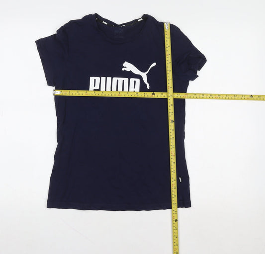 Puma Women Blue Small Logo Short Sleeve T-Shirt