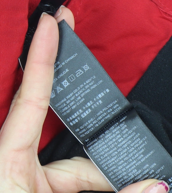 Superdry Women Red Hooded Parka Jacket Size 6 Short Softshell Zip