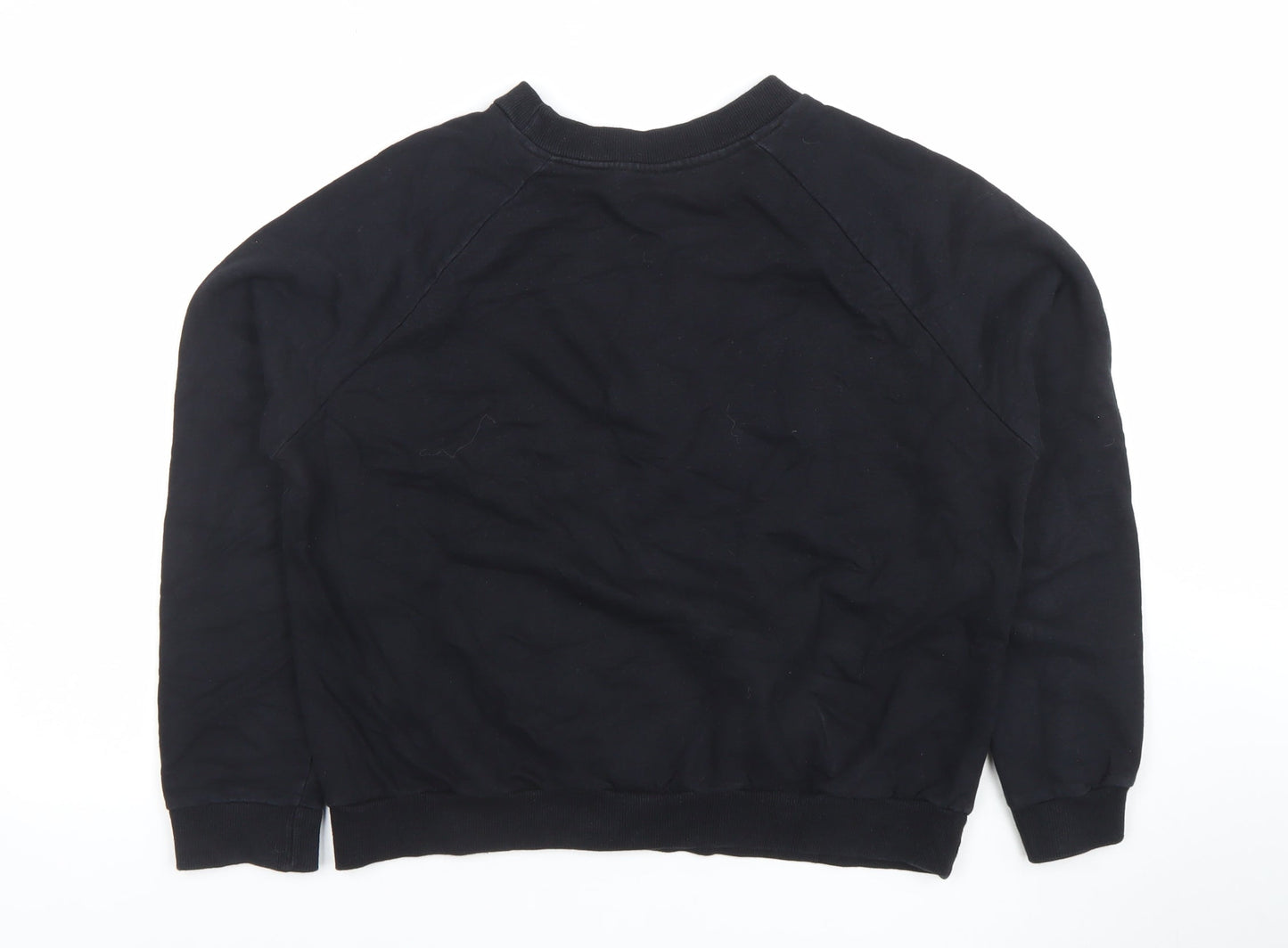Disney Women Black Mickey Mouse Slogan Pullover Sweatshirt S