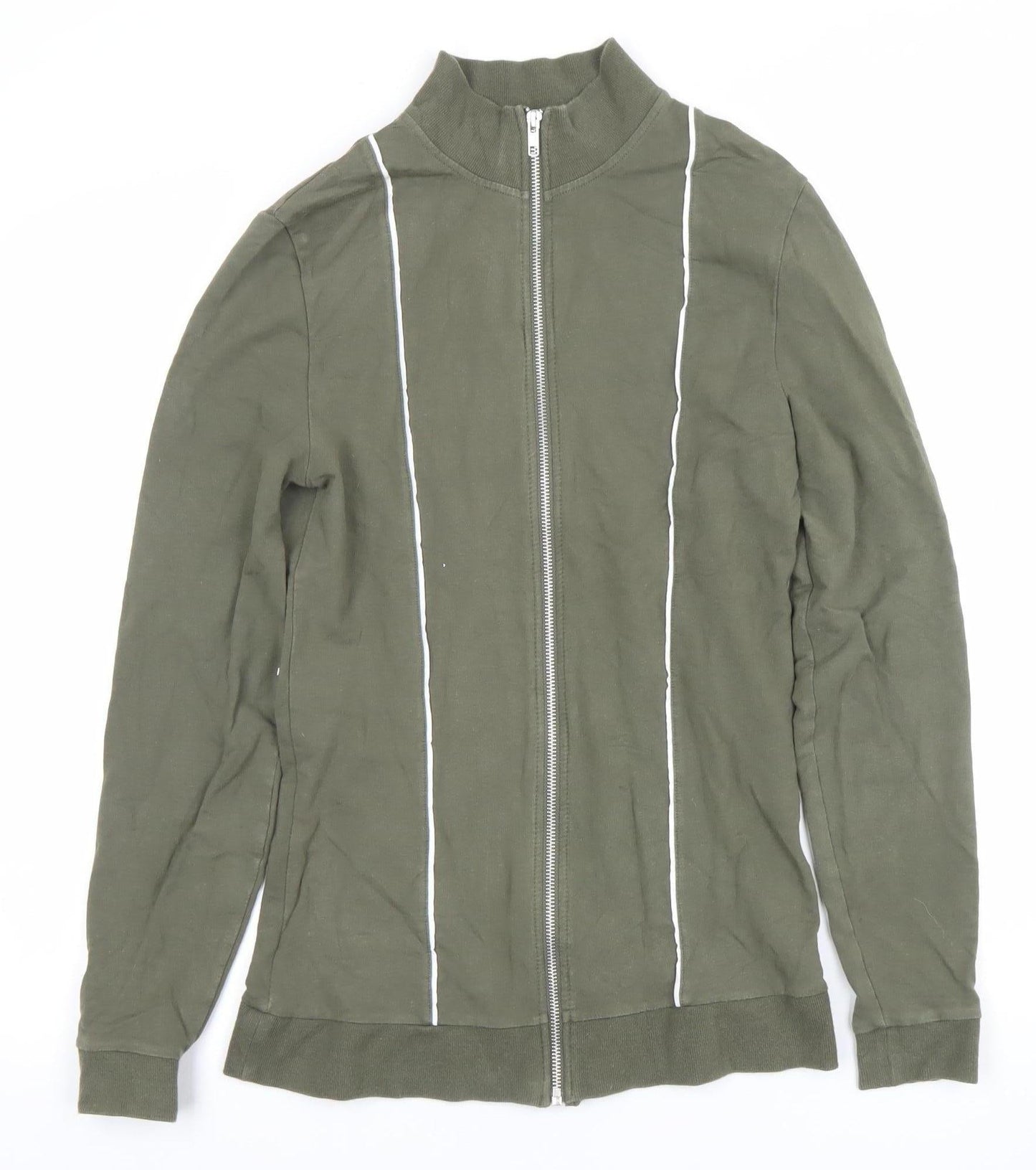 ASOS Men's Green Full Zip High Neck Sweatshirt Size S