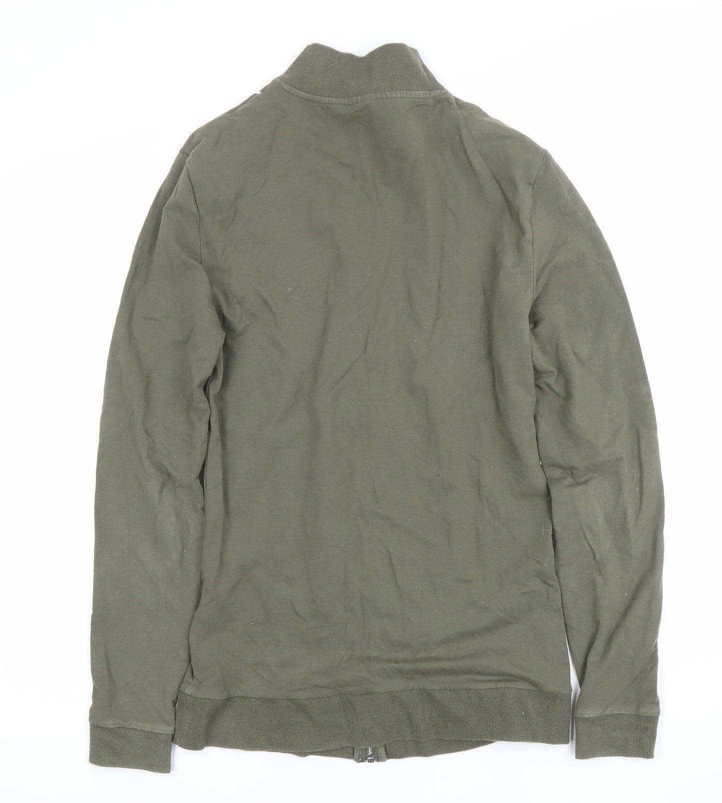 ASOS Men's Green Full Zip High Neck Sweatshirt Size S