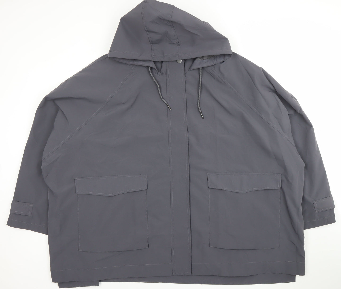 Yours Women’s Grey Hooded Lightweight Rain Coat Jacket Size 16