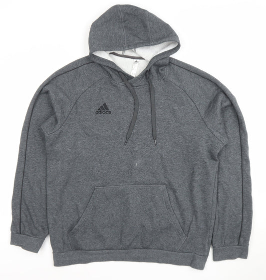 Adidas Men's Grey 2XL Pullover Hoodie Fleece Sportswear
