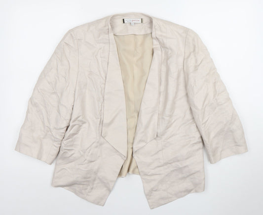 Principles by Ben de Lisi Petite Beige Linen Blend Suit Jacket Size 16