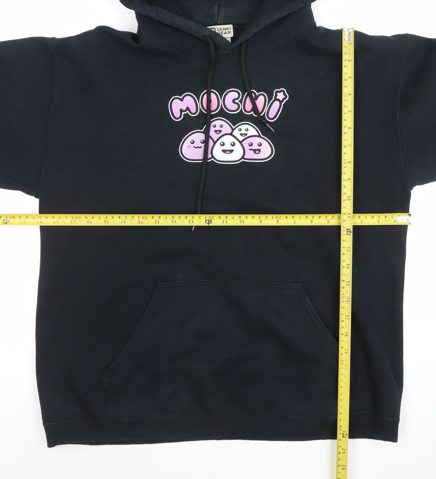 Genki Gear Women Black Pullover Hoodie Medium Cotton Blend Graphic