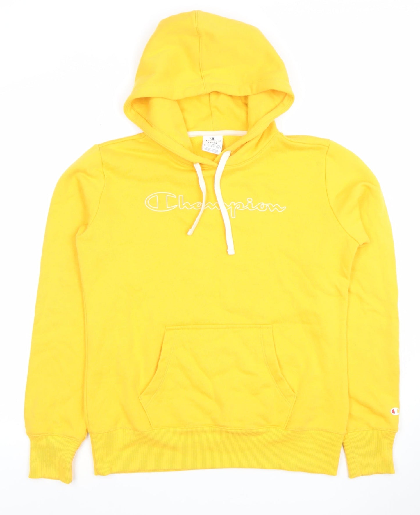 Womens UK L Regular Champion Yellow Pullover Hoodie