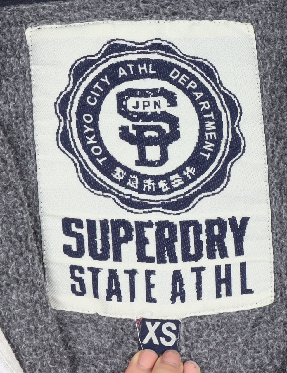 Superdry Men’s Grey Full Zip Hoodie XS Sports Logo Fleece