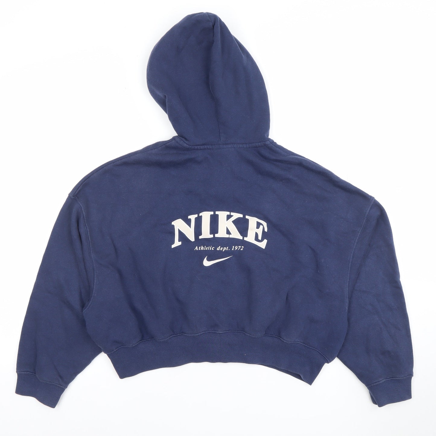 Nike Girls Blue Full Zip Hoodie M 137-146cm Logo Athletic Dept 1972 Fleece