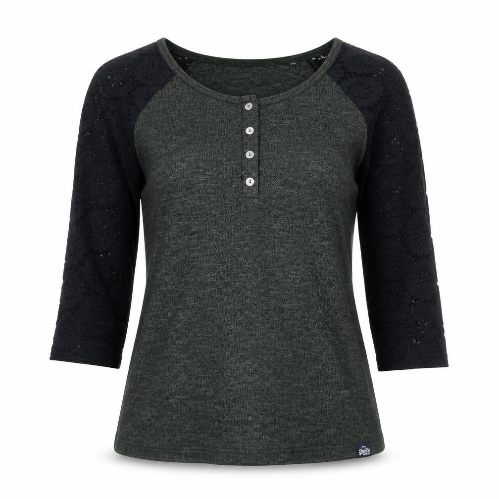 Womens UK Size S Superdry Green Polyester Blend Button-Up