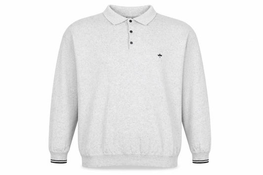 Easy Black Label Men's Grey 2XL Long Sleeve Polo Shirt