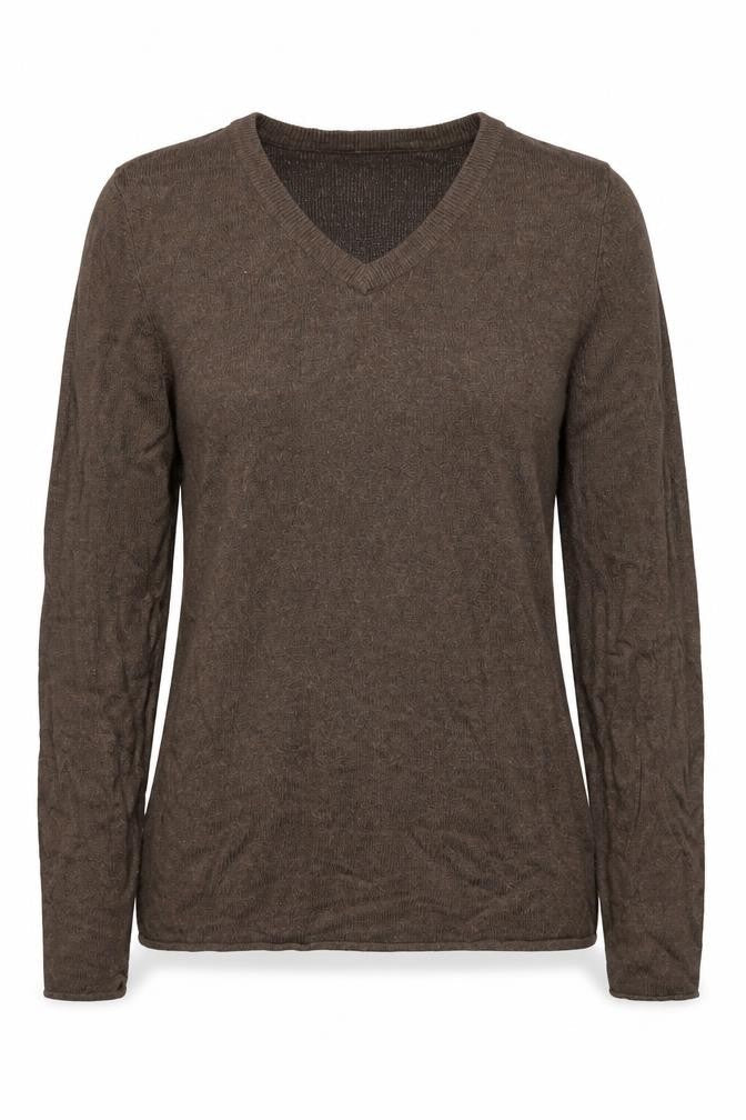Moschino Women's Brown V-Neck Knit Jumper Size S
