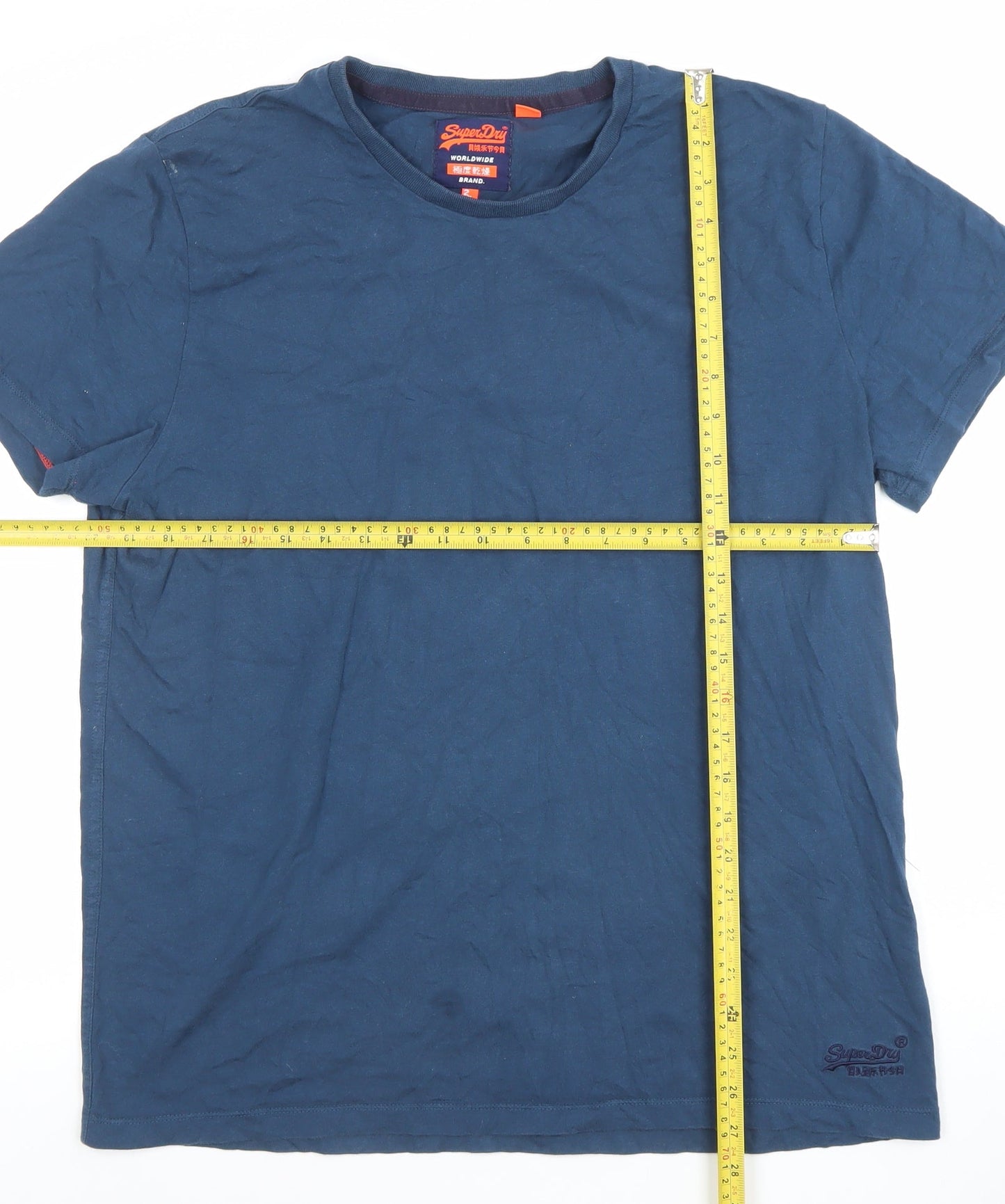 Superdry Men's Blue 2XL Crew Neck Cotton T-Shirt