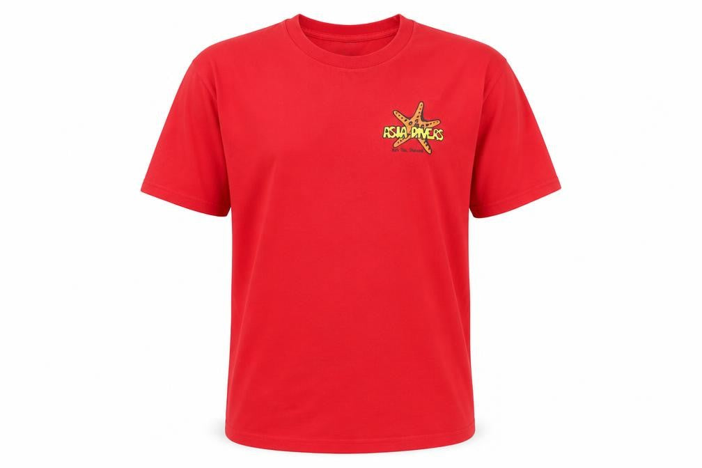 Manga Mens Red Asia Divers Graphic Cotton Short Sleeve T-Shirt L