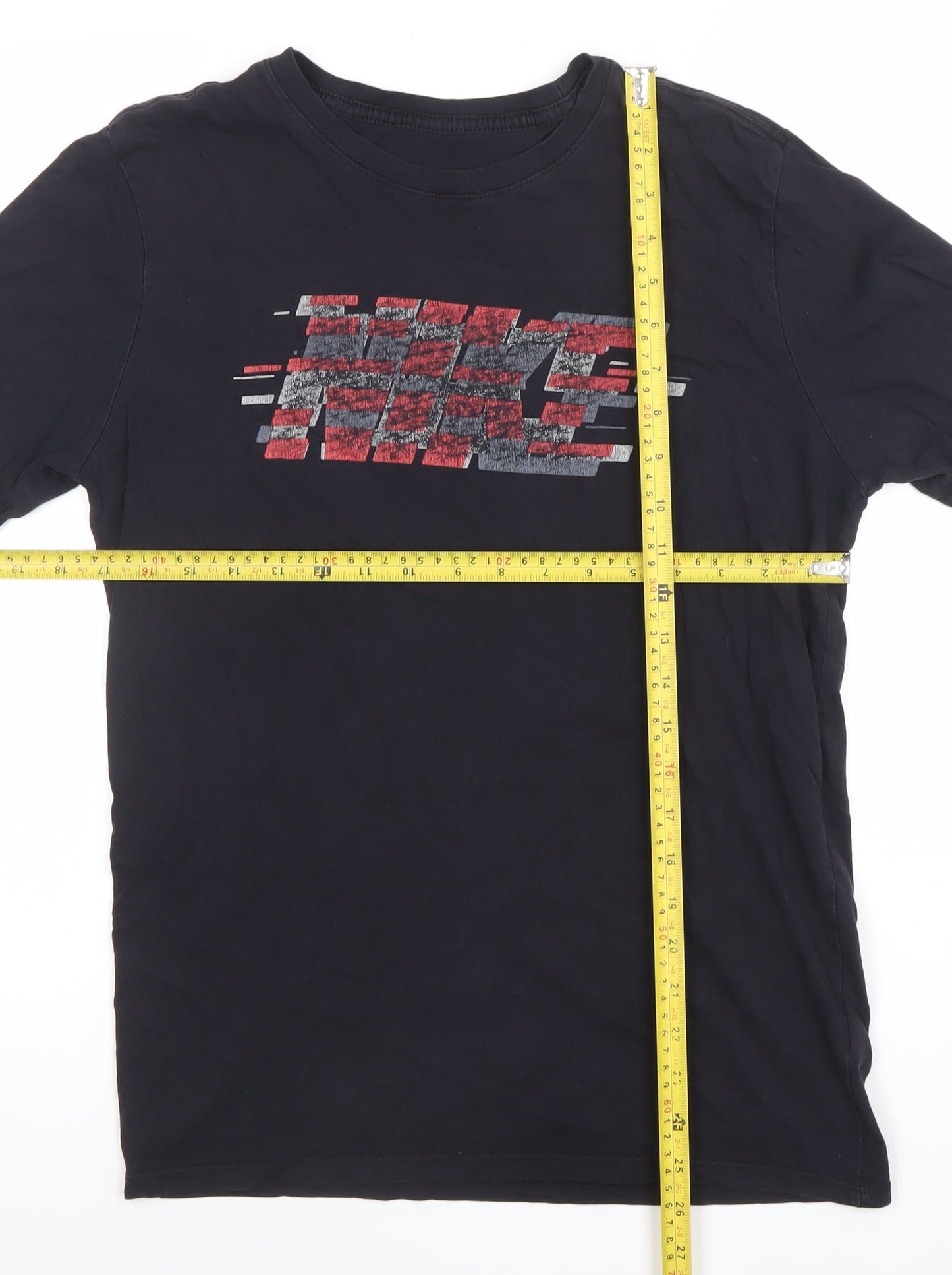 Nike Men's Black Graphic Sports T-Shirt Size L Cotton Regular Fit