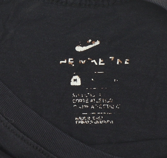 Nike Men's Black Graphic Sports T-Shirt Size L Cotton Regular Fit