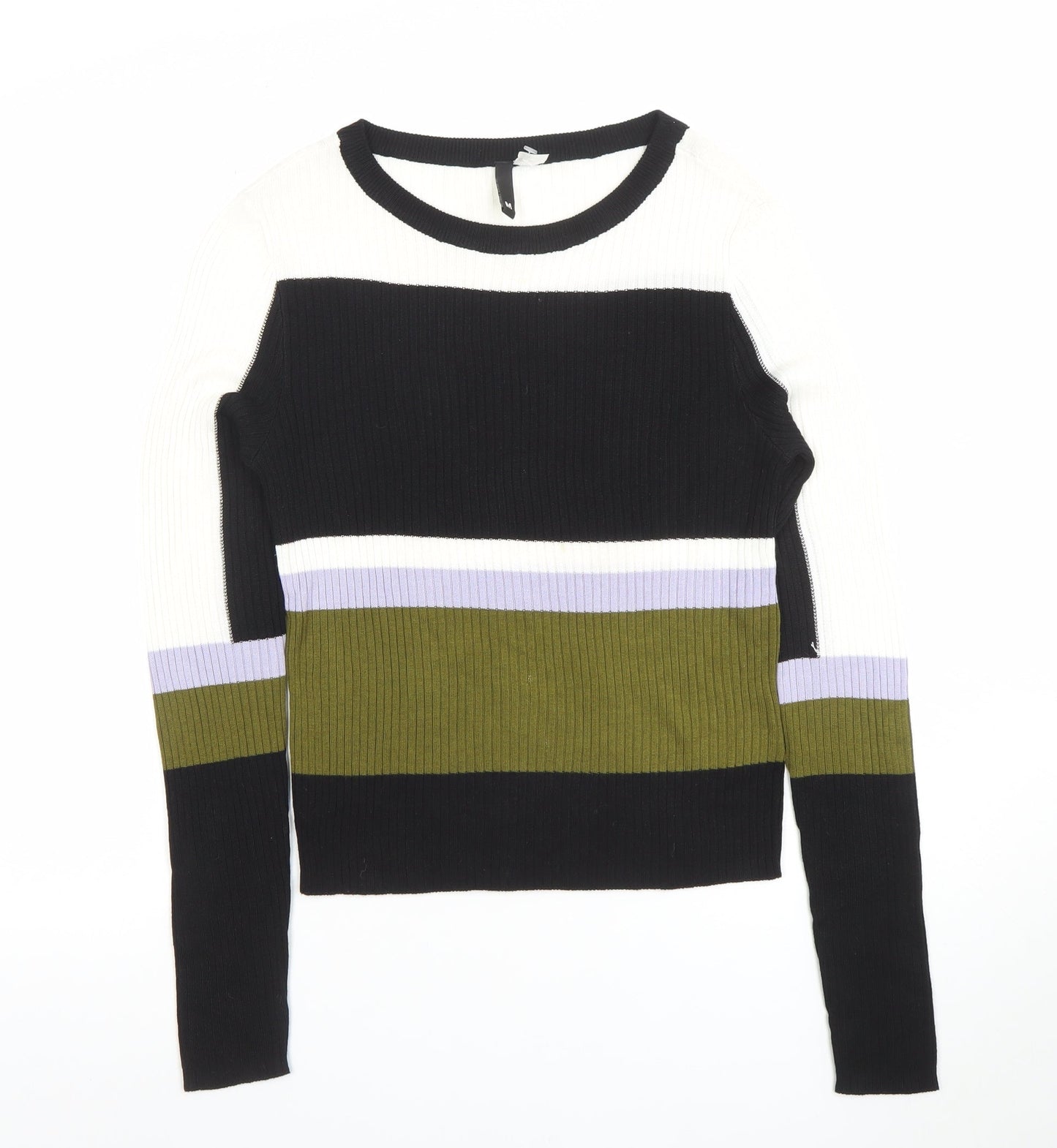 H&M Divided Women's Multicoloured Knit Long Sleeve Top M