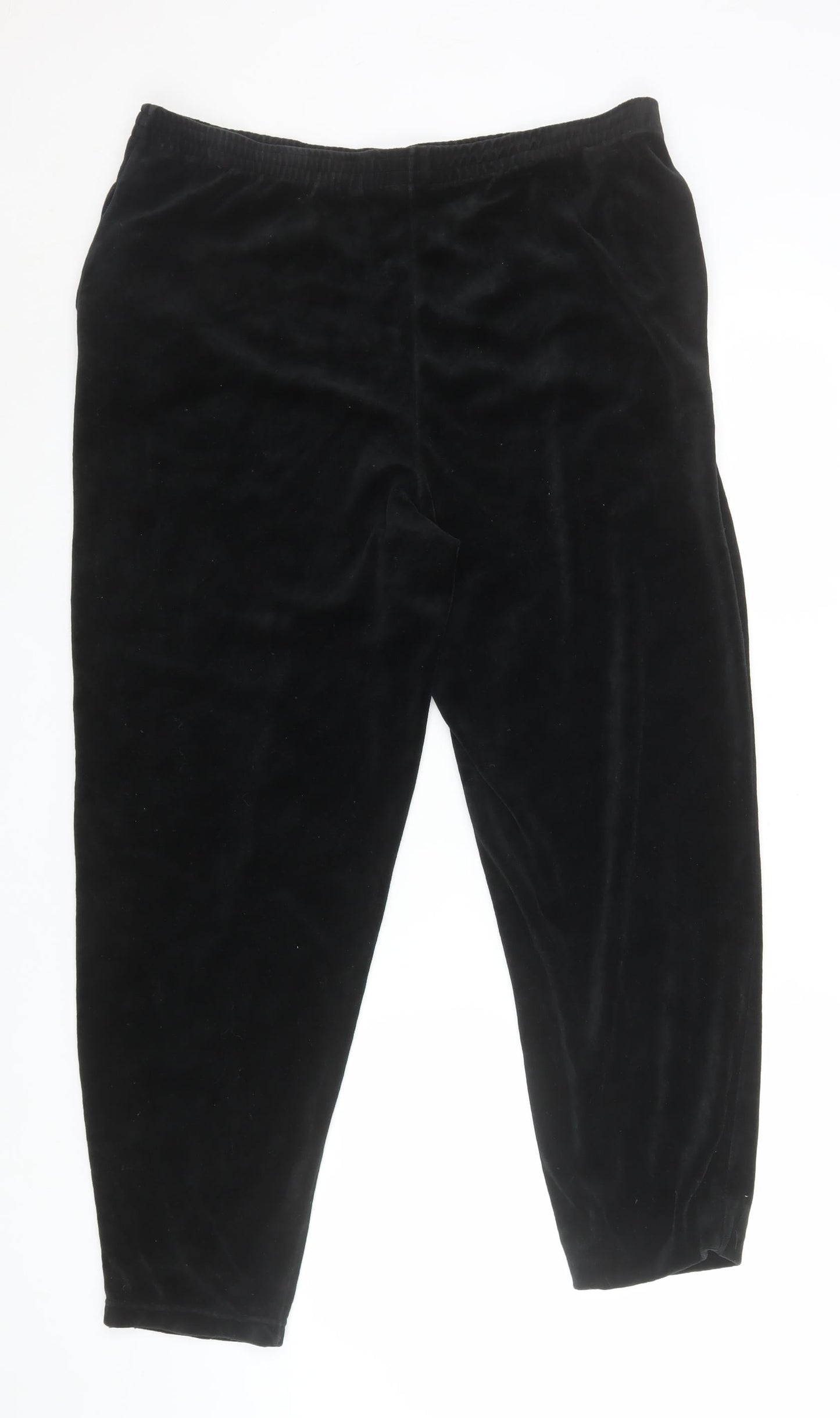 Robinsons Womens Black Velvet Cotton Blend Regular Fit Leggings Size 14