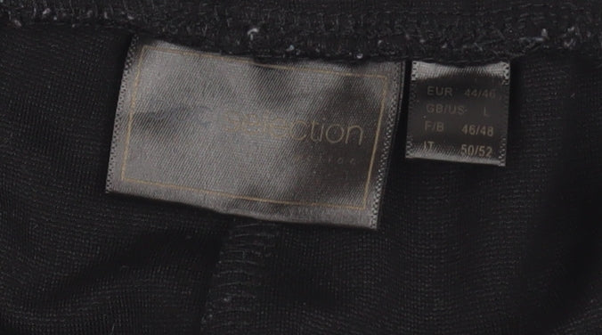 C&A Men's Black Jogger Trousers L Woven Viscose Blend Side Stripe