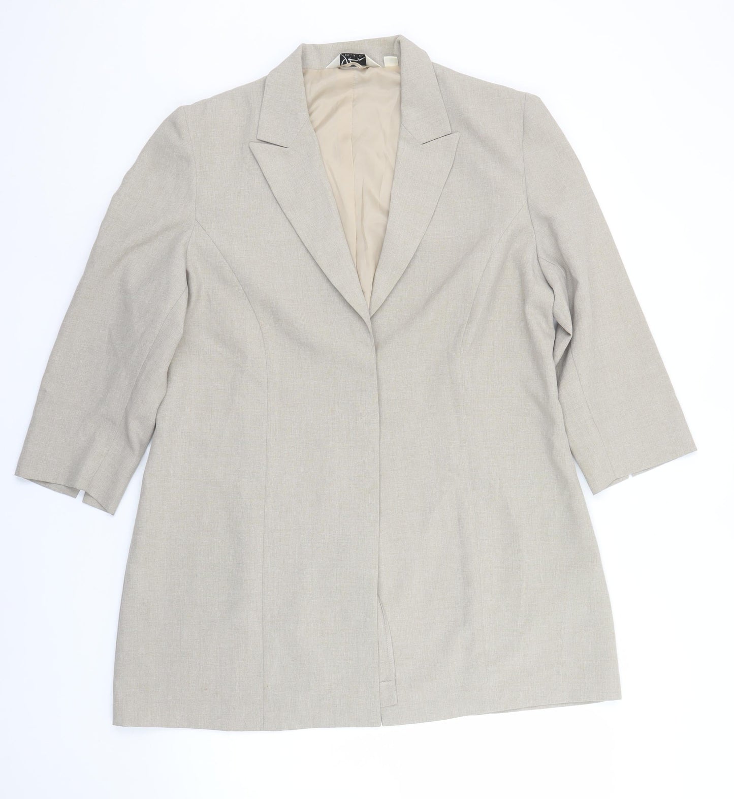 YTM Collection Women's Beige Blazer Jacket UK 16 Classic Lined Polyester