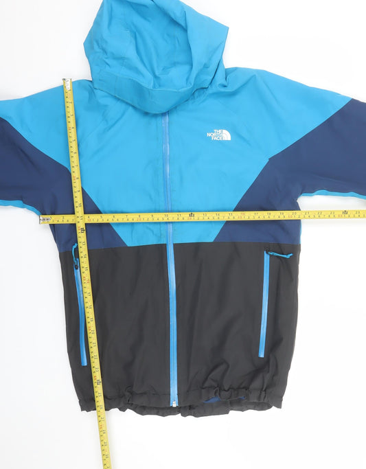 The North Face Men's Blue Waterproof Hooded Windbreaker Jacket Size S