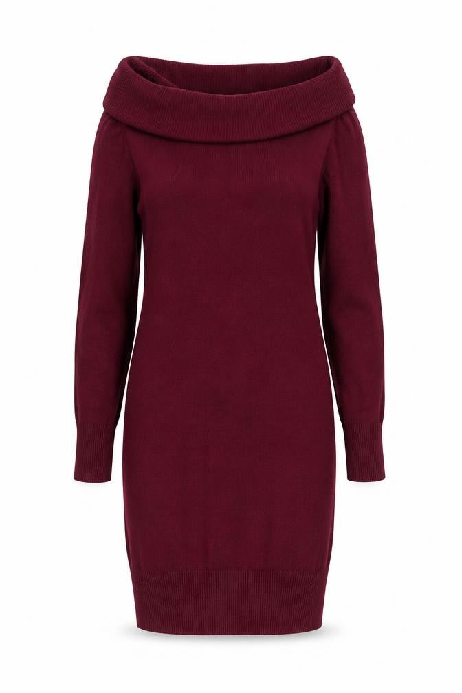 Inside Women Red Off Shoulder Bodycon Knit Dress Size M