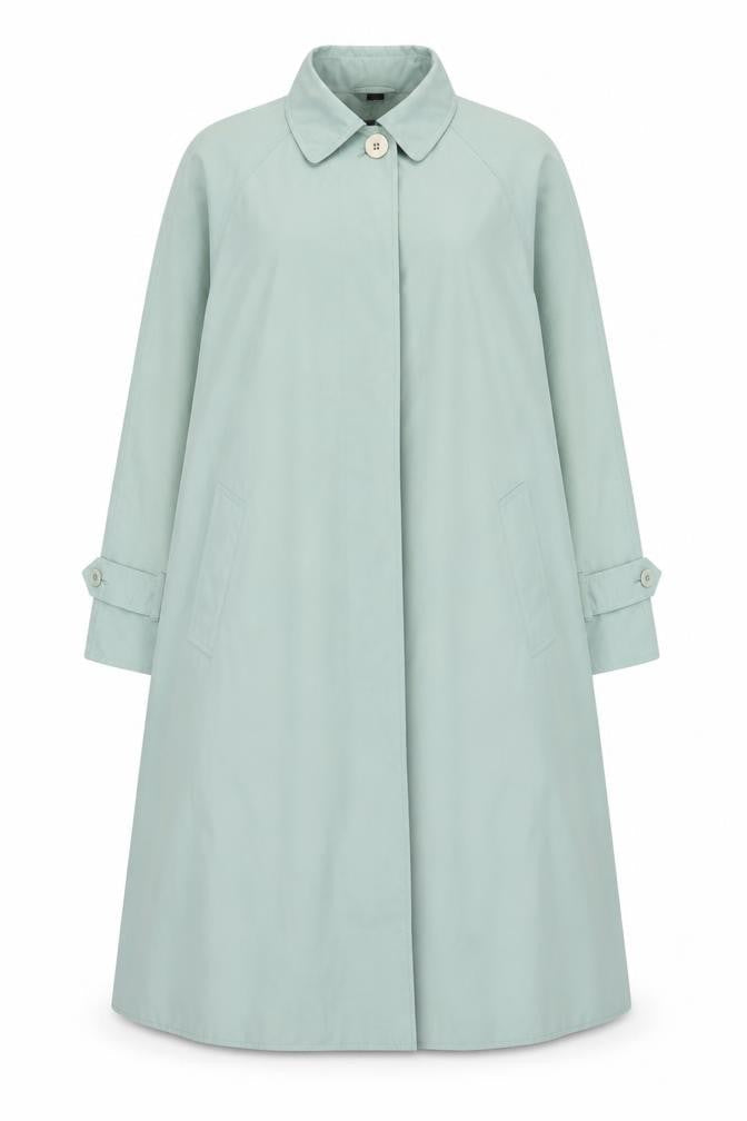 Aquabury London Womens Green Petites UK 14 Trench Coat Long Cotton Blend